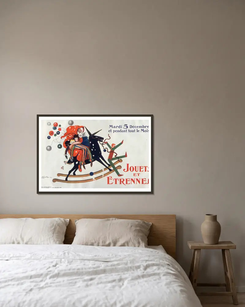 Jouets et étrennes av Leonetto Cappiello inramad på en vägg