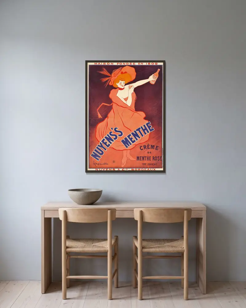 Nuyens’s Menthe av Leonetto Cappiello inramad på en vägg