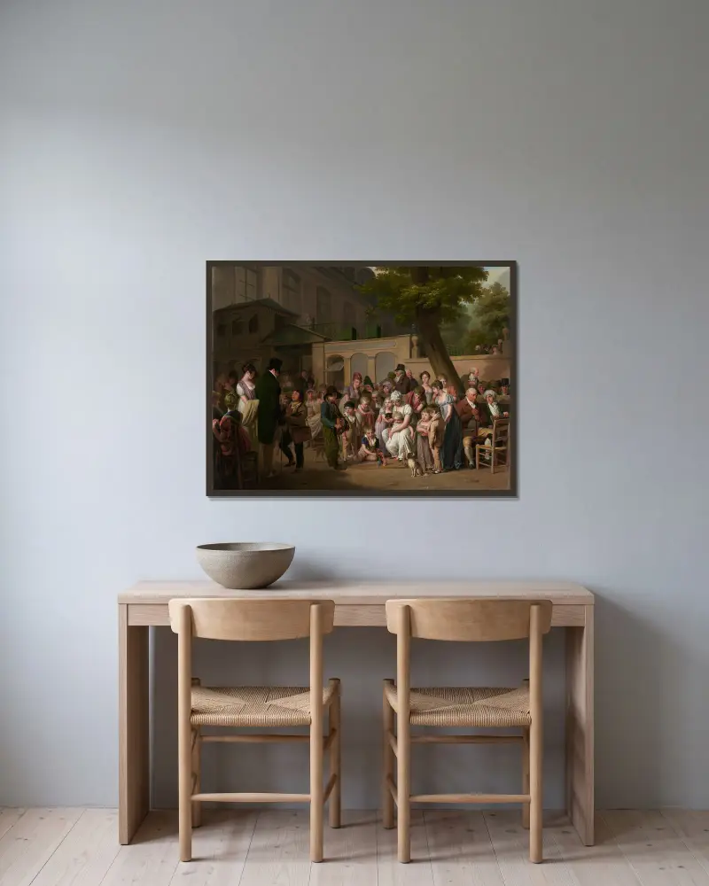 Ingången till Jardin Turc av Louis-Léopold Boilly inramad på en vägg