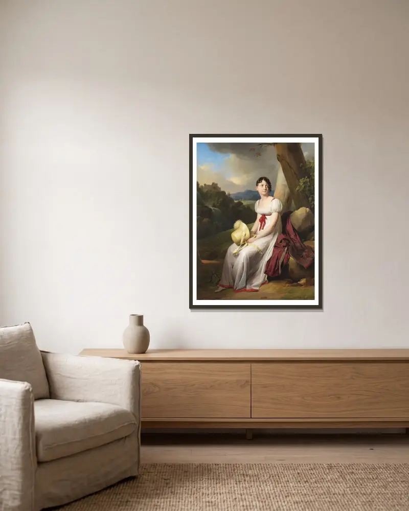 Madame Saint-Ange Chevrier av Louis-Léopold Boilly inramad på en vägg