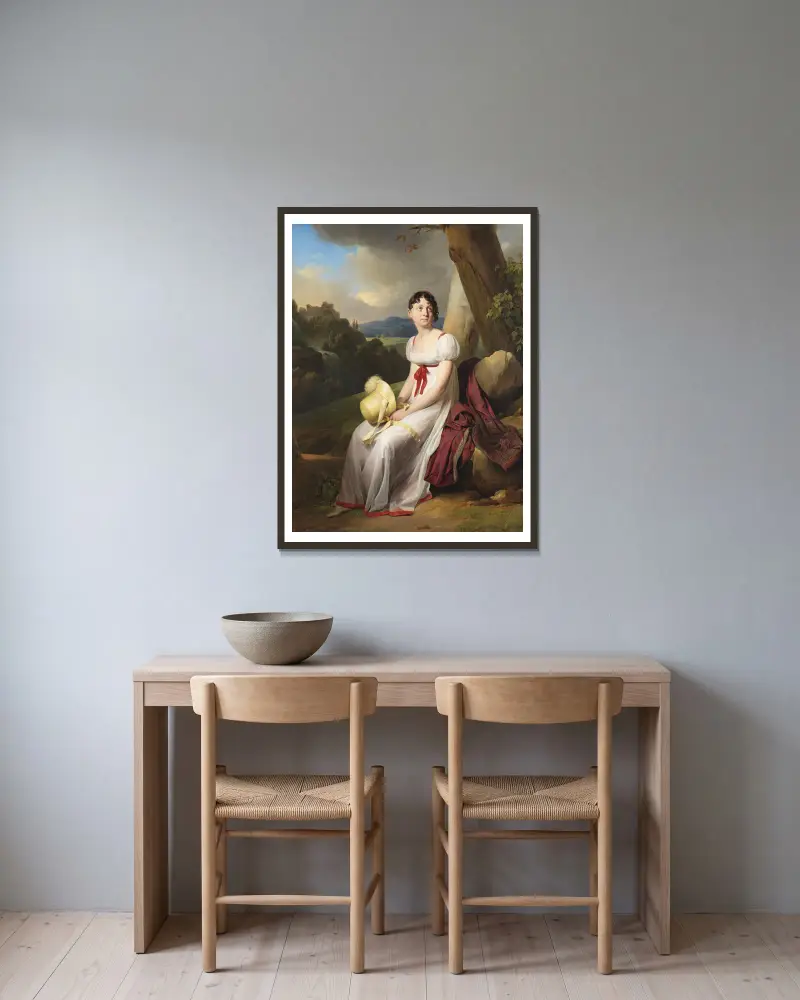 Madame Saint-Ange Chevrier av Louis-Léopold Boilly inramad på en vägg
