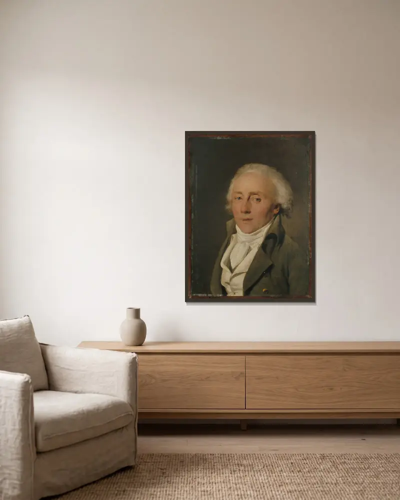 Porträtt av Jean-Baptiste Corsse (1760–1815), skådespelare av Louis-Léopold Boilly inramad på en vägg