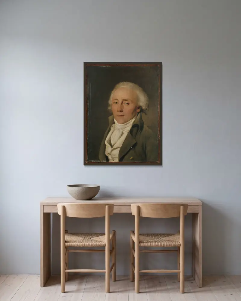 Porträtt av Jean-Baptiste Corsse (1760–1815), skådespelare av Louis-Léopold Boilly inramad på en vägg