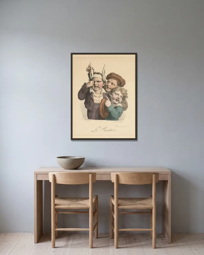 Die Bestrafung von Louis-Léopold Boilly gerahmt an einer Wand