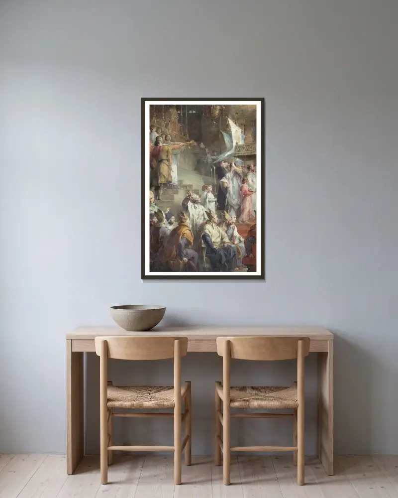 Le Couronnement de Charlemagne, 1878 – nr 4 av Henri Leopold Lévy inramad på en vägg