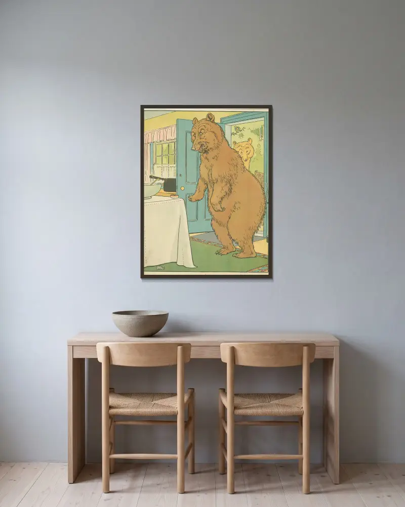 Niedźwiedzie wracają do domu, Leonard Leslie Brooke w ramie na ścianie