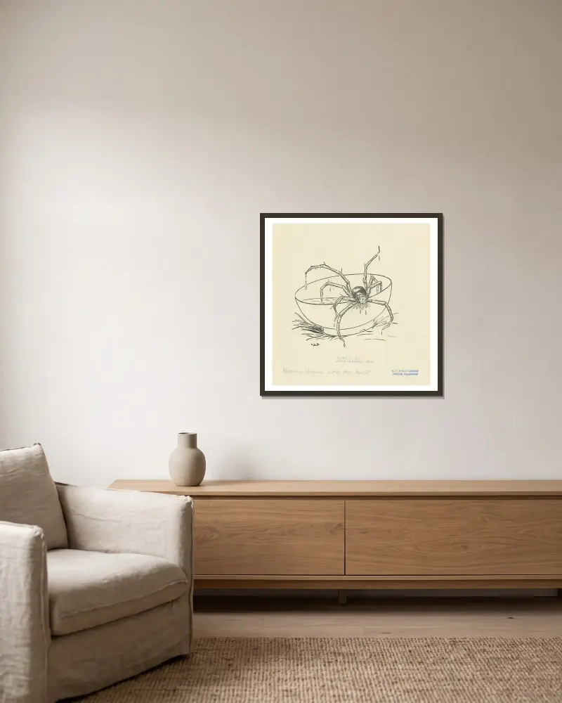 Da kam eine große Spinne von Leonard Leslie Brooke gerahmt an einer Wand