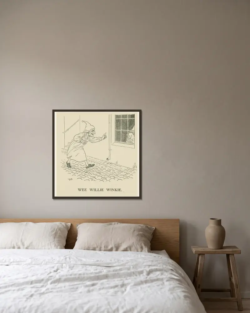 Wee Willie Winkie 3 von Leonard Leslie Brooke gerahmt an einer Wand
