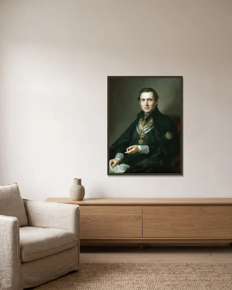 Juan Gutiérrez de León, ksiądz Leon, Vicente López Portaña w ramie na ścianie