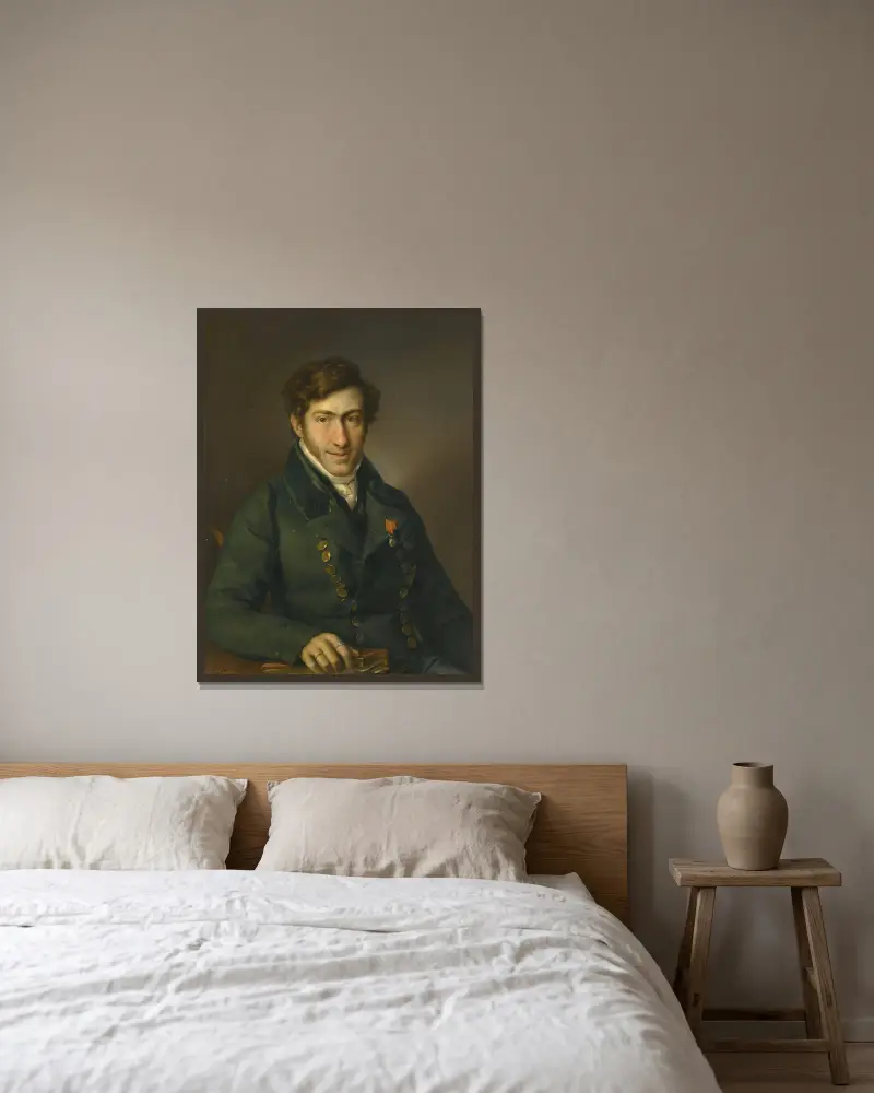 Porträt des Don Francisco de Paula de Borbón, Infant von Spanien von Vicente López Portaña gerahmt an einer Wand