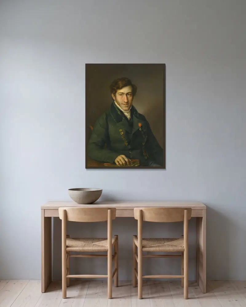 Porträt des Don Francisco de Paula de Borbón, Infant von Spanien von Vicente López Portaña gerahmt an einer Wand
