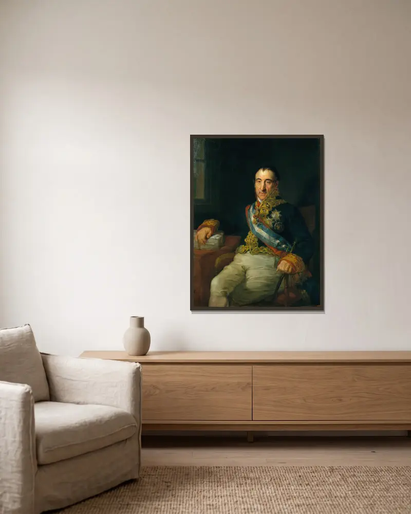 Portret markiza de Labrador, hiszpańskiego ambasadora na kongresie wiedeńskim w 1815 roku, Vicente López Portaña w ramie na ścianie