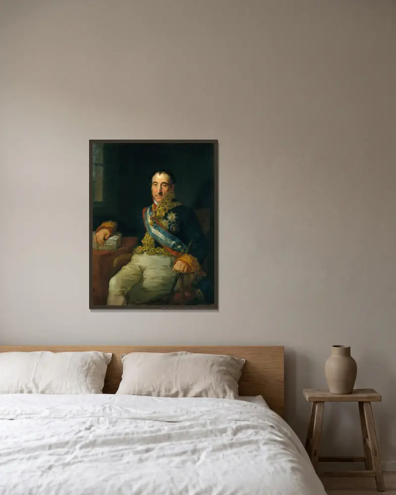 Portret markiza de Labrador, hiszpańskiego ambasadora na kongresie wiedeńskim w 1815 roku, Vicente López Portaña w ramie na ścianie