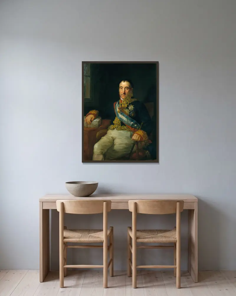Portret markiza de Labrador, hiszpańskiego ambasadora na kongresie wiedeńskim w 1815 roku, Vicente López Portaña w ramie na ścianie