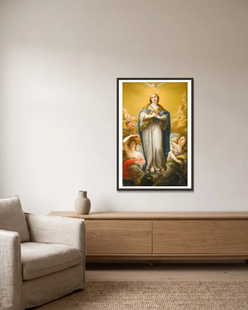 The Virgin Of The Immaculate Conception av Vicente López Portaña inramad på en vägg