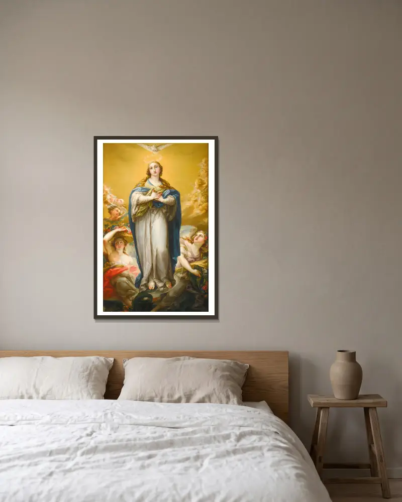 The Virgin Of The Immaculate Conception av Vicente López Portaña inramad på en vägg