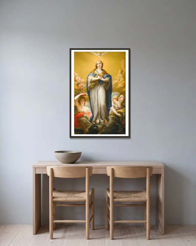 The Virgin Of The Immaculate Conception av Vicente López Portaña inramad på en vägg