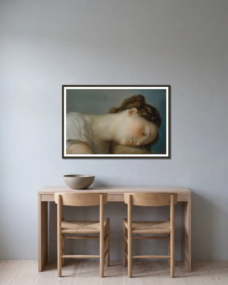Woman’s Head av Vicente López Portaña inramad på en vägg