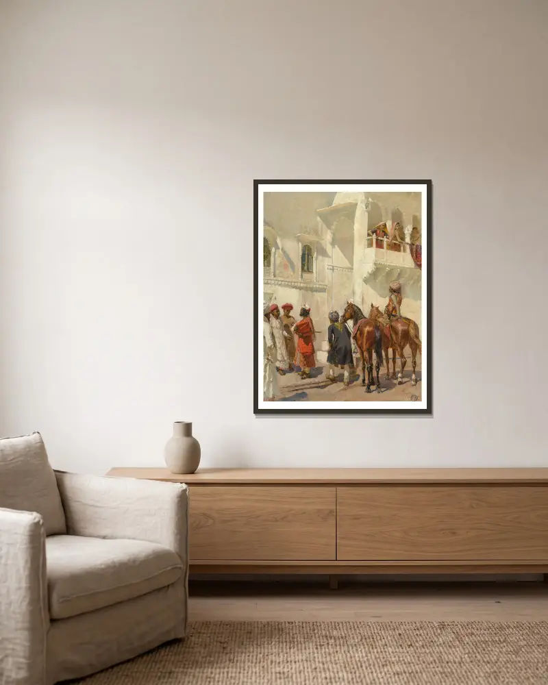Przed polowaniem, Edwin Lord Weeks w ramie na ścianie