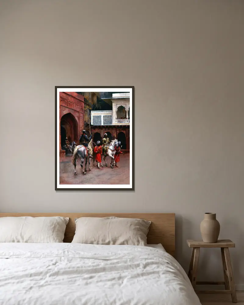 Indischer Prinz, Palast von Agra von Edwin Lord Weeks gerahmt an einer Wand