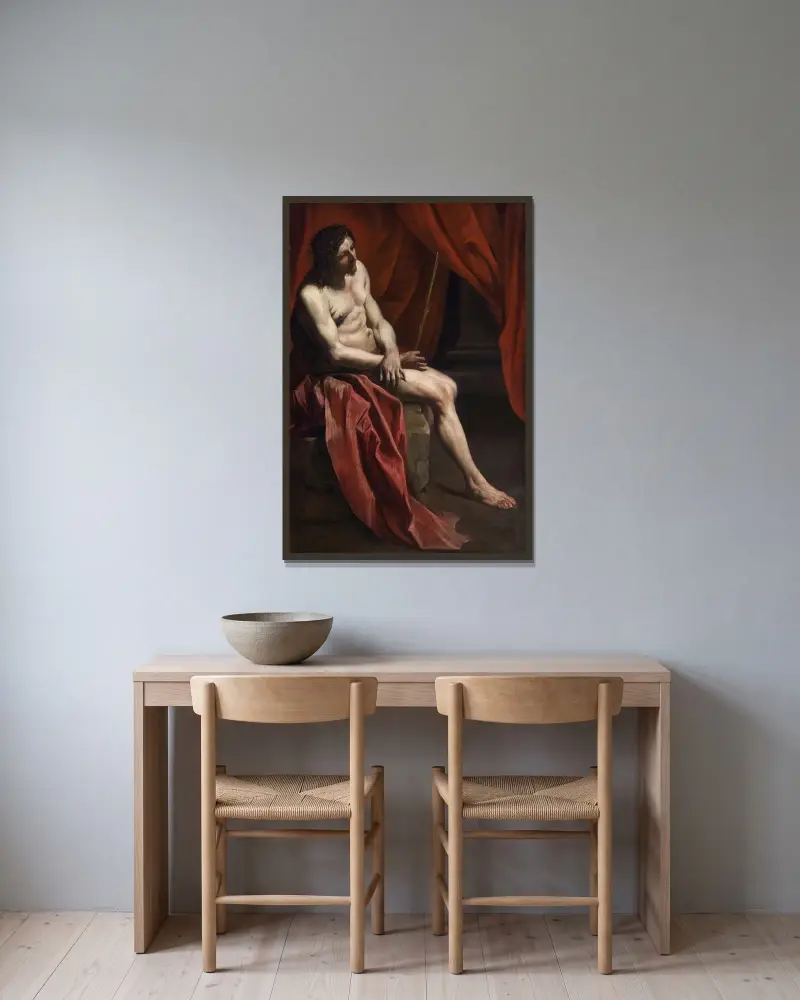 Christus, der verspottet wird von Gian Lorenzo Bernini gerahmt an einer Wand