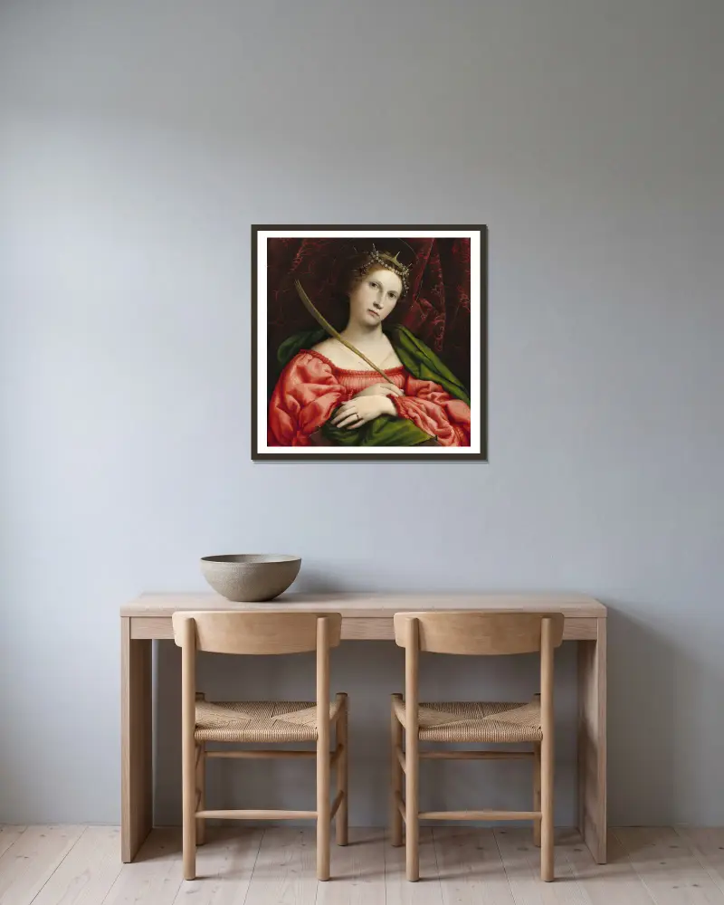 Święta Katarzyna, Lorenzo Lotto w ramie na ścianie