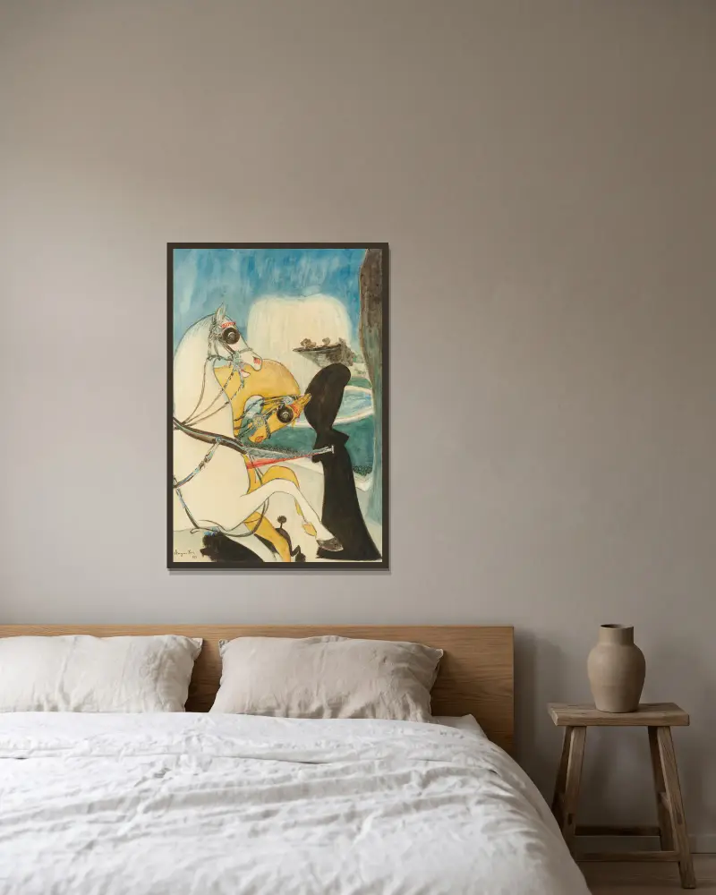 Rondellen på Champs-Élysées av Louis Anquetin inramad på en vägg