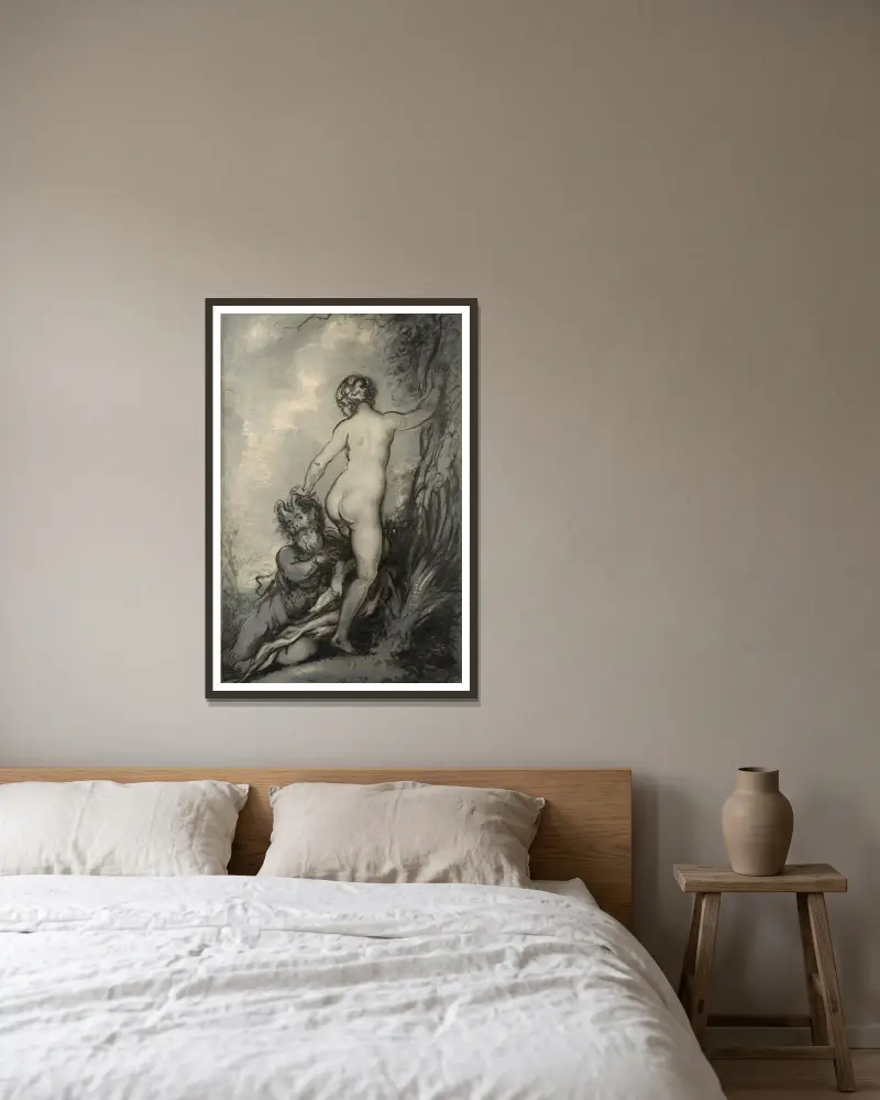 Pan et Syrinx av Louis Anquetin inramad på en vägg
