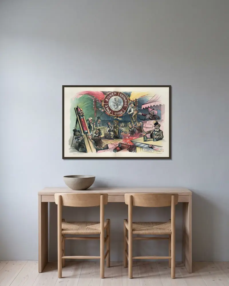 Fizz! Boom!! Ah!!! von Louis Dalrymple gerahmt an einer Wand