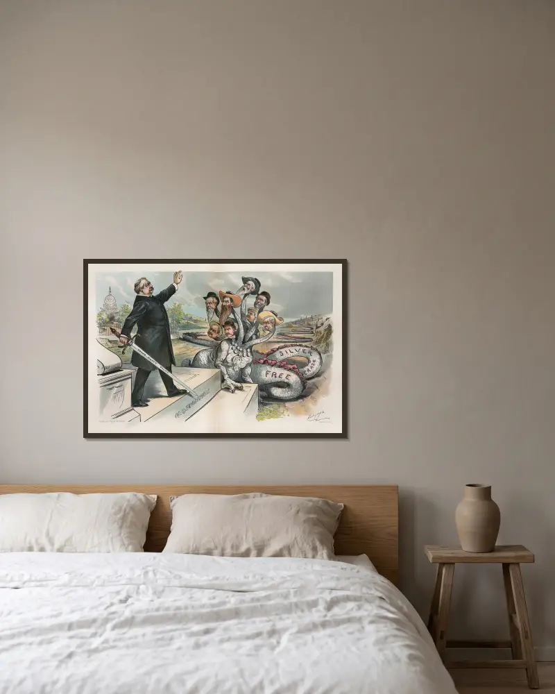 Das kann nicht passieren, solange er dort ist von Louis Dalrymple gerahmt an einer Wand