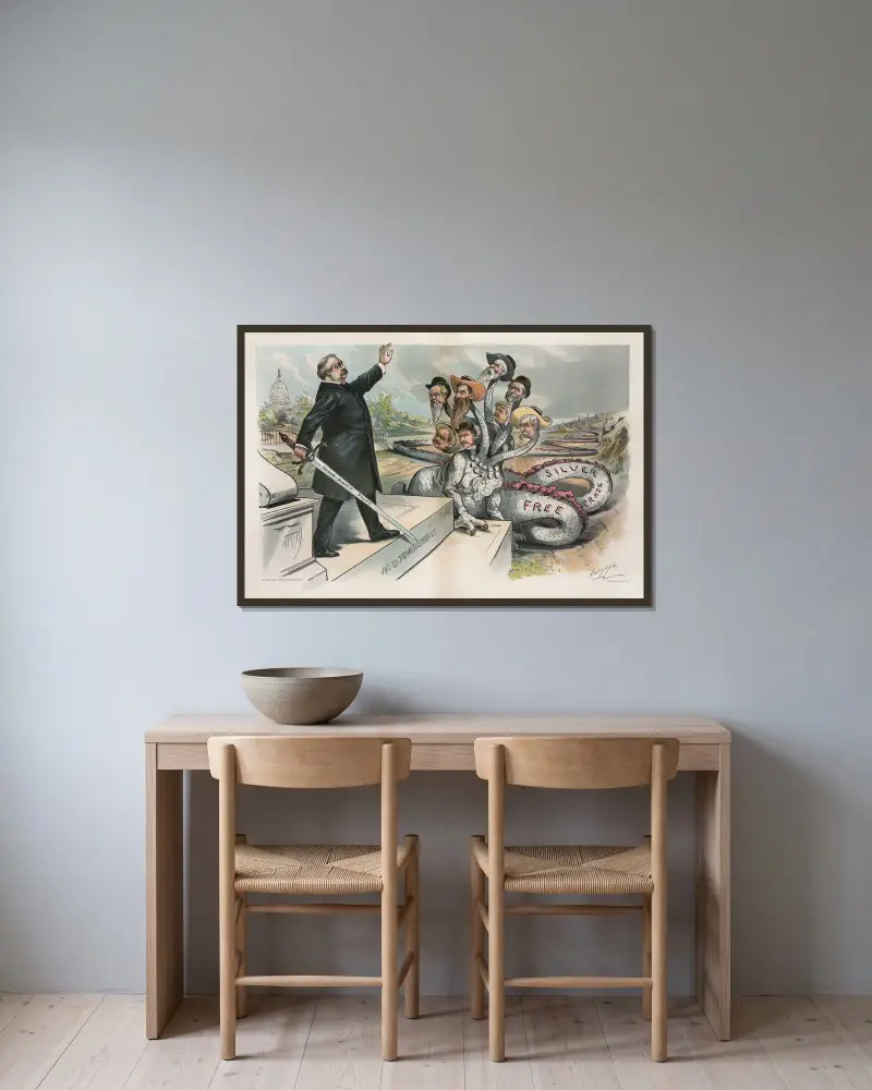 Das kann nicht passieren, solange er dort ist von Louis Dalrymple gerahmt an einer Wand