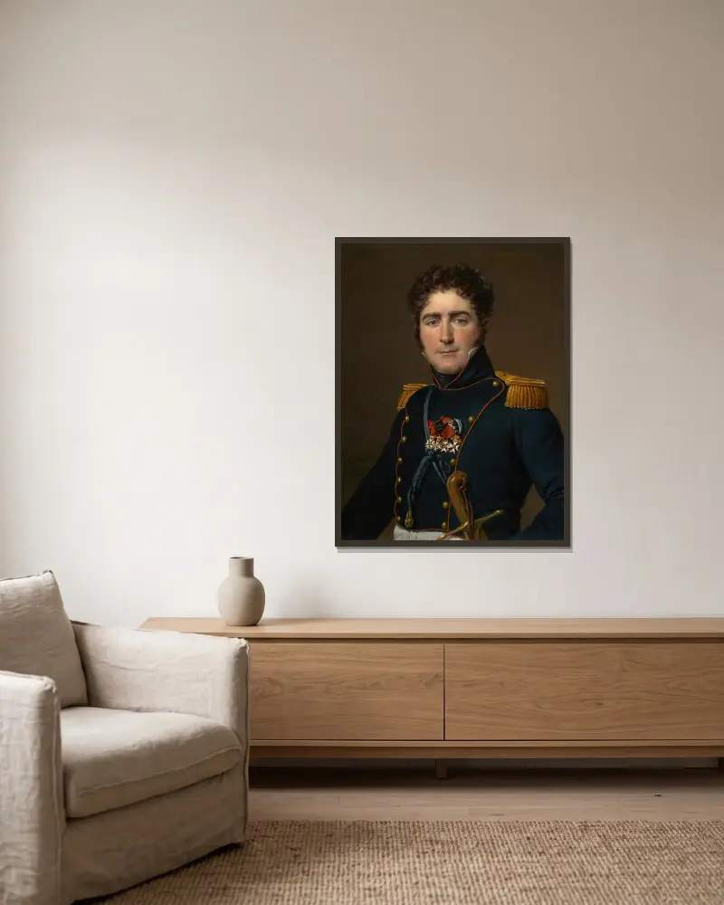 Greve Henri-Amédée-Mercure de Turenne-d’Aynac av Jacques Louis David inramad på en vägg