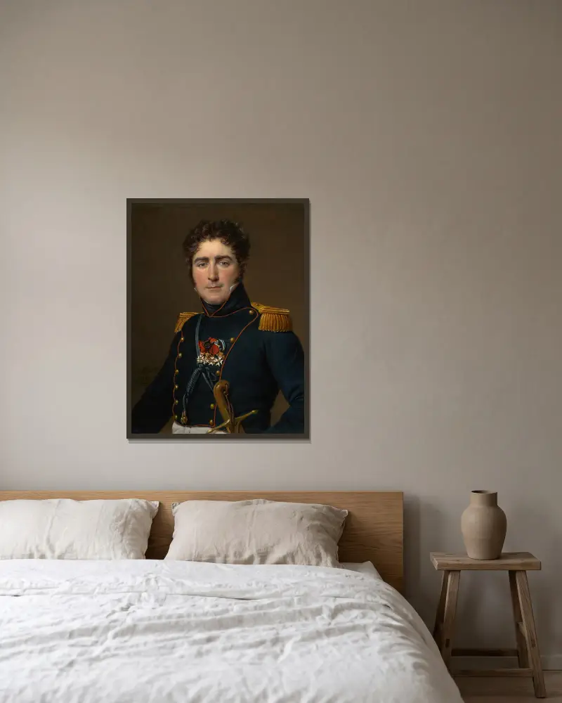Greve Henri-Amédée-Mercure de Turenne-d’Aynac av Jacques Louis David inramad på en vägg