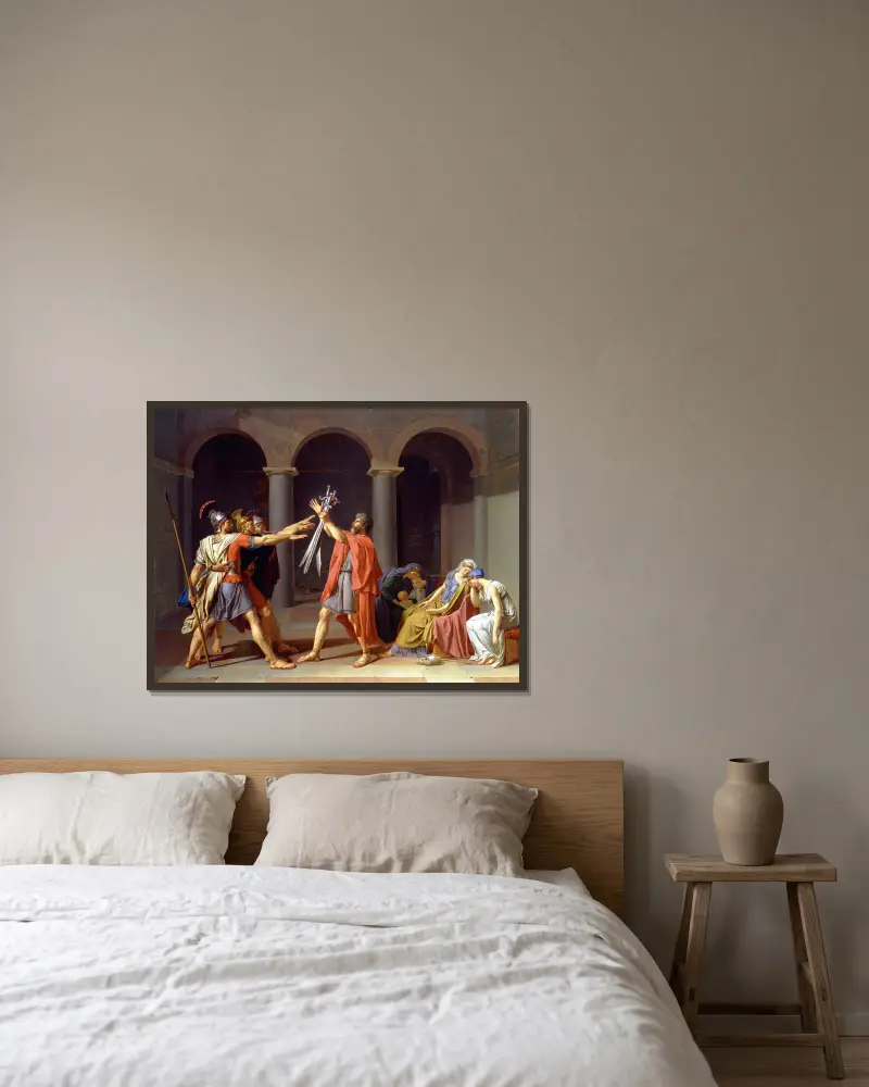 Horatiernas ed, Jacques Louis David v rámu na stěně