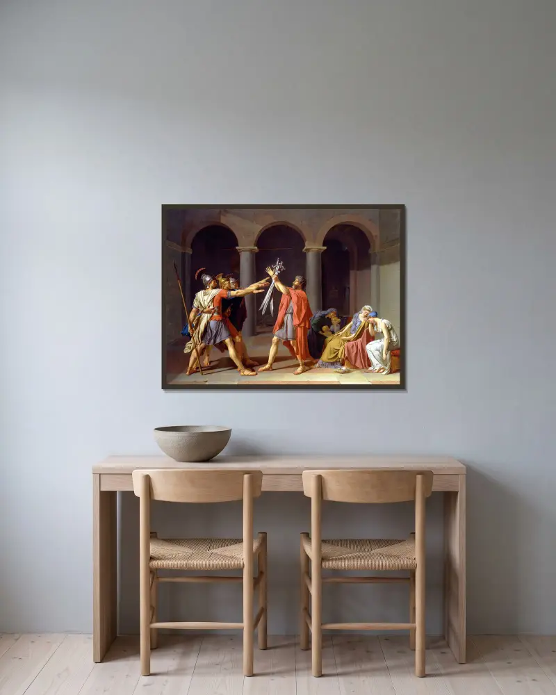 Horatiernas ed, Jacques Louis David v rámu na stěně