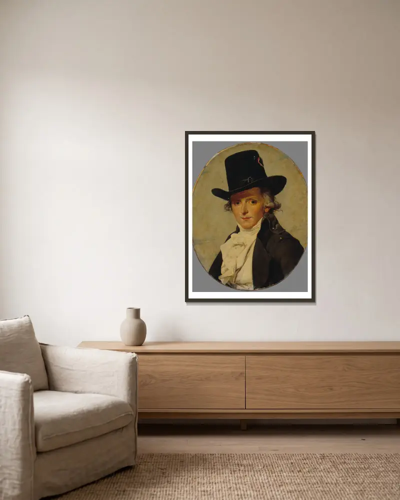 Porträt von Pierre Sériziat, Davids Schwager von Jacques Louis David gerahmt an einer Wand
