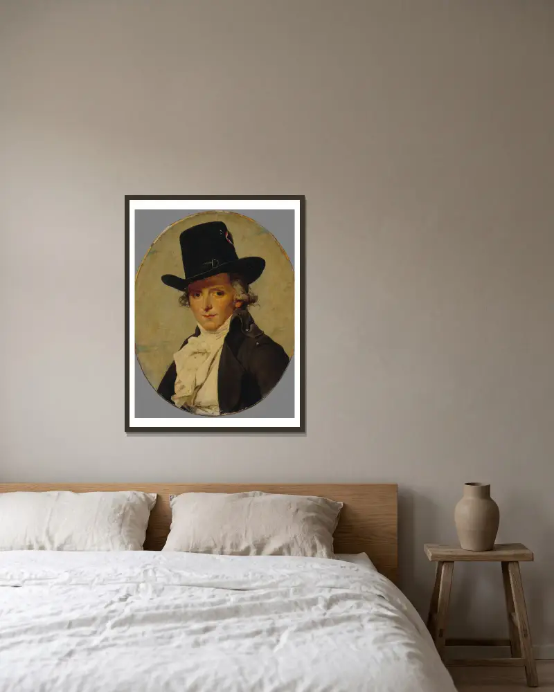 Porträt von Pierre Sériziat, Davids Schwager von Jacques Louis David gerahmt an einer Wand