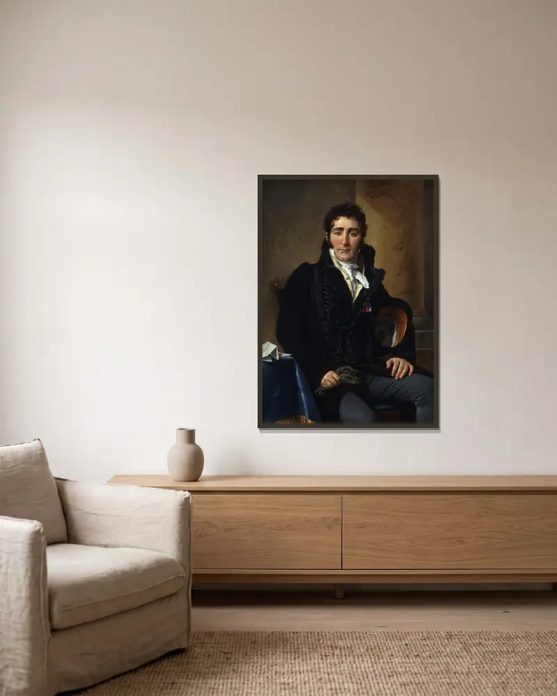 Portret hrabiego de Turenne, Jacques Louis David w ramie na ścianie