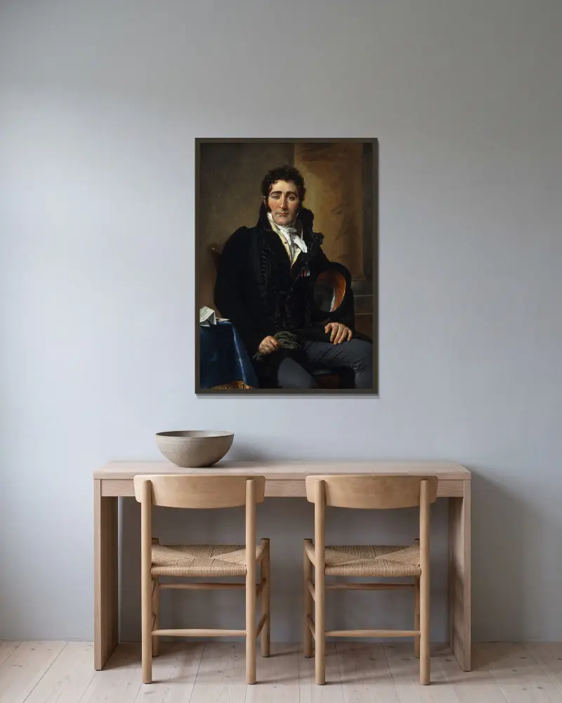 Portret hrabiego de Turenne, Jacques Louis David w ramie na ścianie