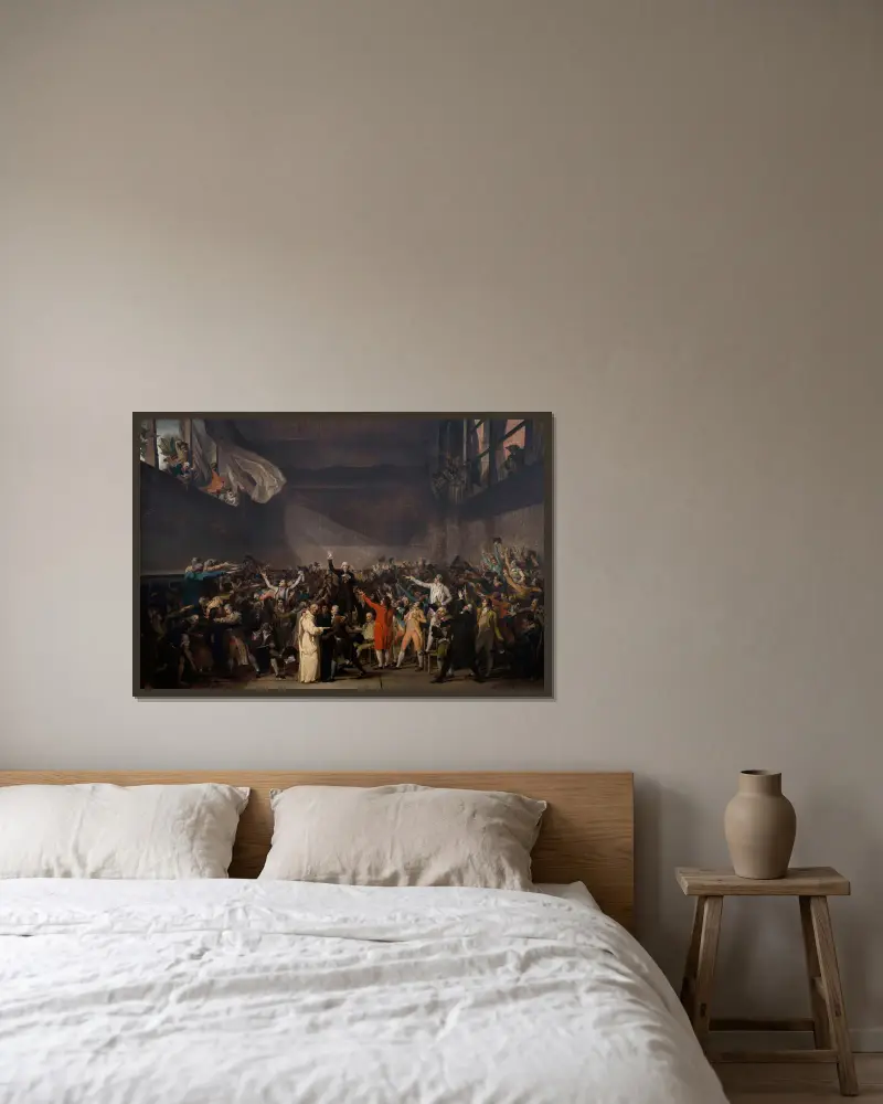 Ballhausschwur am 20. Juni 1789 von Jacques Louis David gerahmt an einer Wand