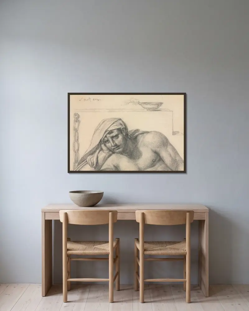 Vězeň, Jacques Louis David v rámu na stěně
