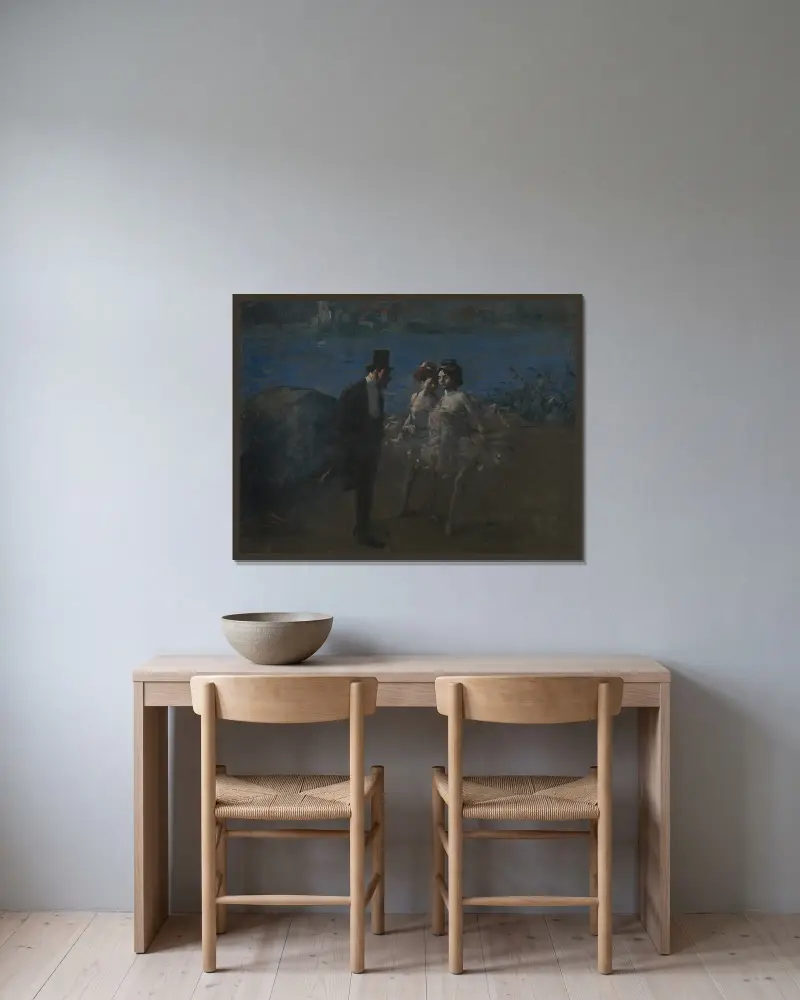 Dancers av Jean-Louis Forain inramad på en vägg