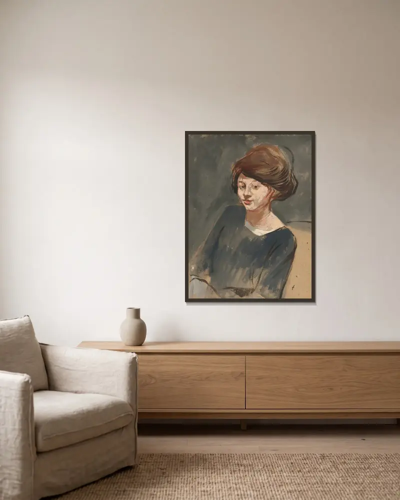 Bildnis einer Frau von Jean-Louis Forain gerahmt an einer Wand