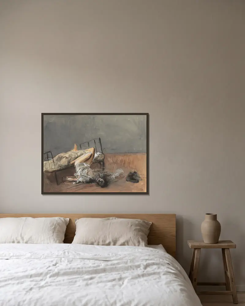 Der Selbstmord von Jean-Louis Forain gerahmt an einer Wand