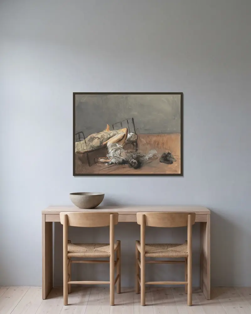 Der Selbstmord von Jean-Louis Forain gerahmt an einer Wand