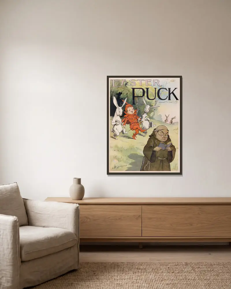 Easter Puck av Louis Glackens inramad på en vägg