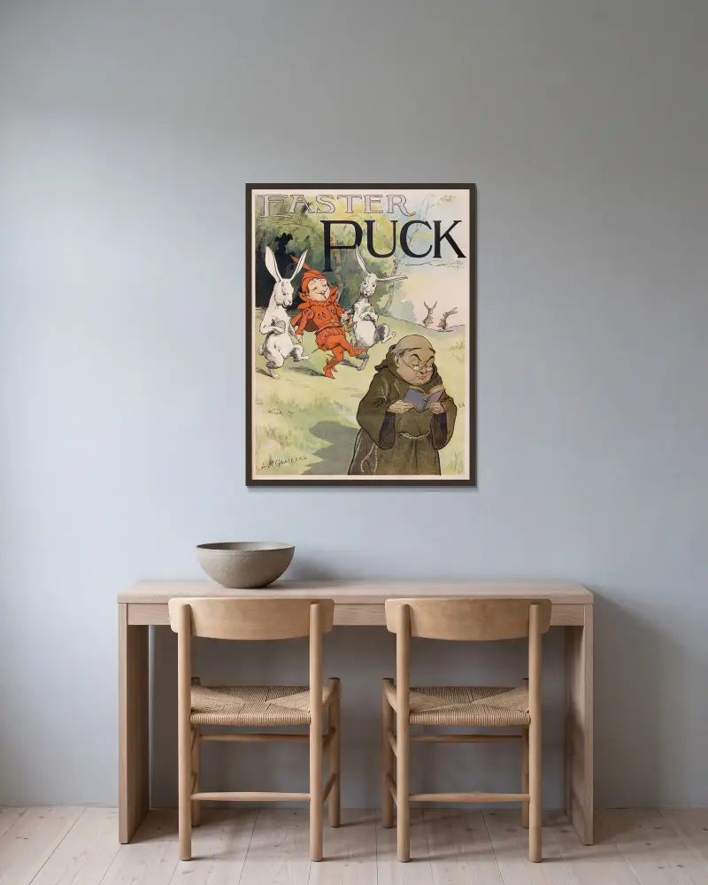 Easter Puck av Louis Glackens inramad på en vägg