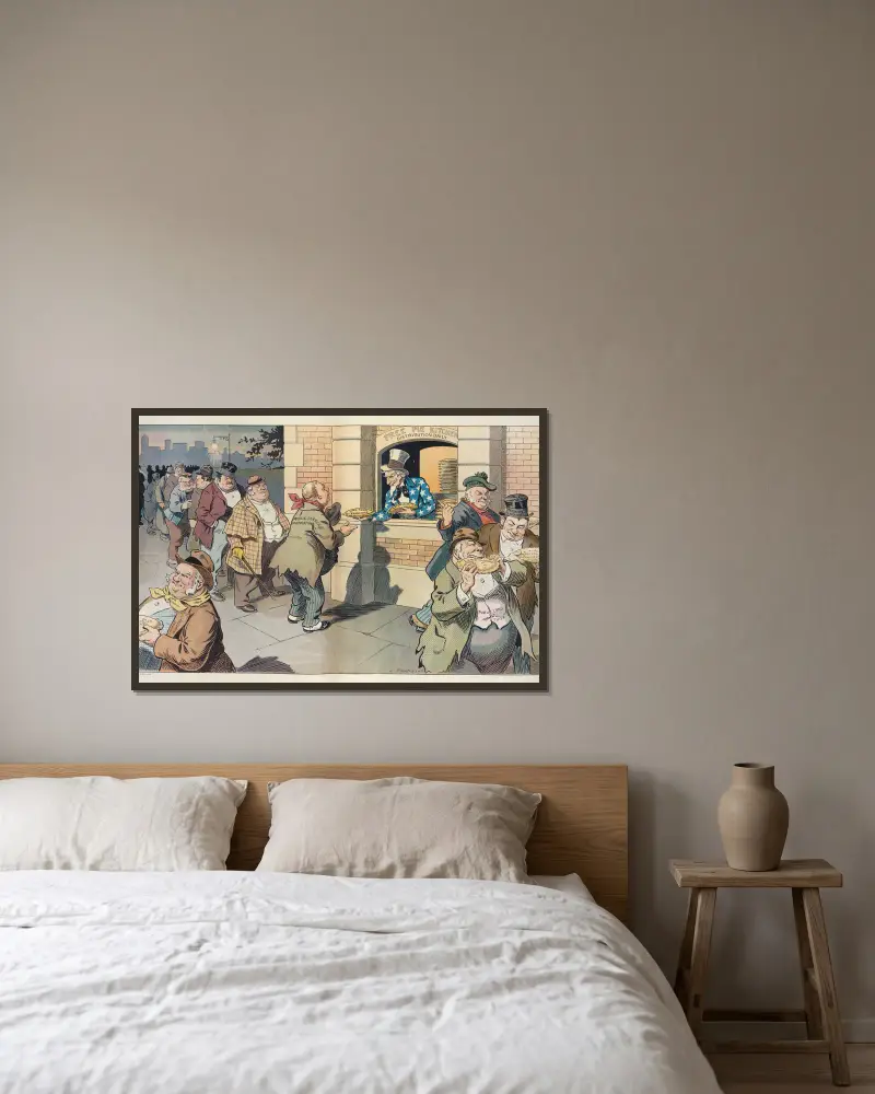 Hard Times von Louis Glackens gerahmt an einer Wand