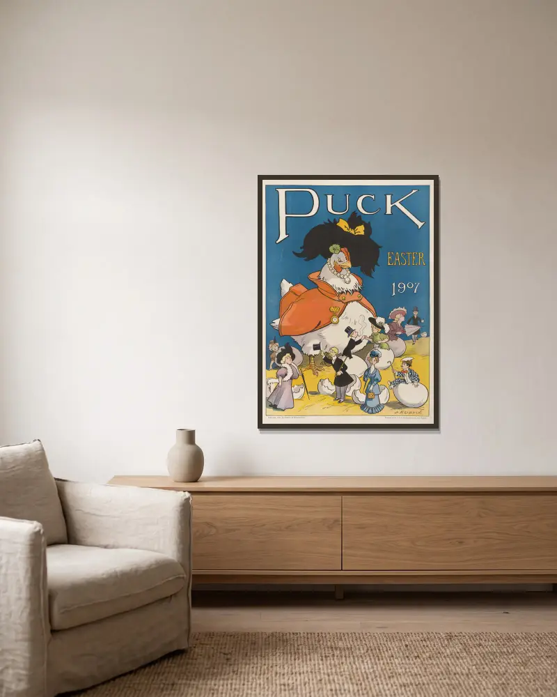 Puck Easter 1907, Louis Glackens v rámu na stěně