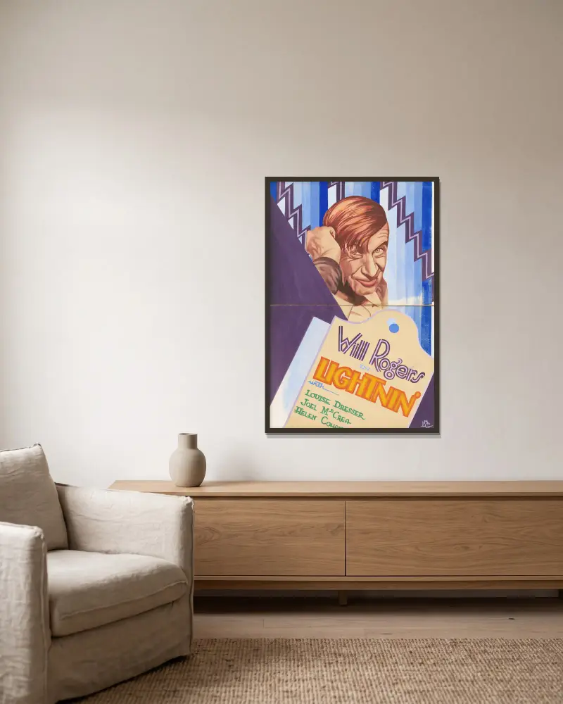Will Rogers von Louis Glackens gerahmt an einer Wand